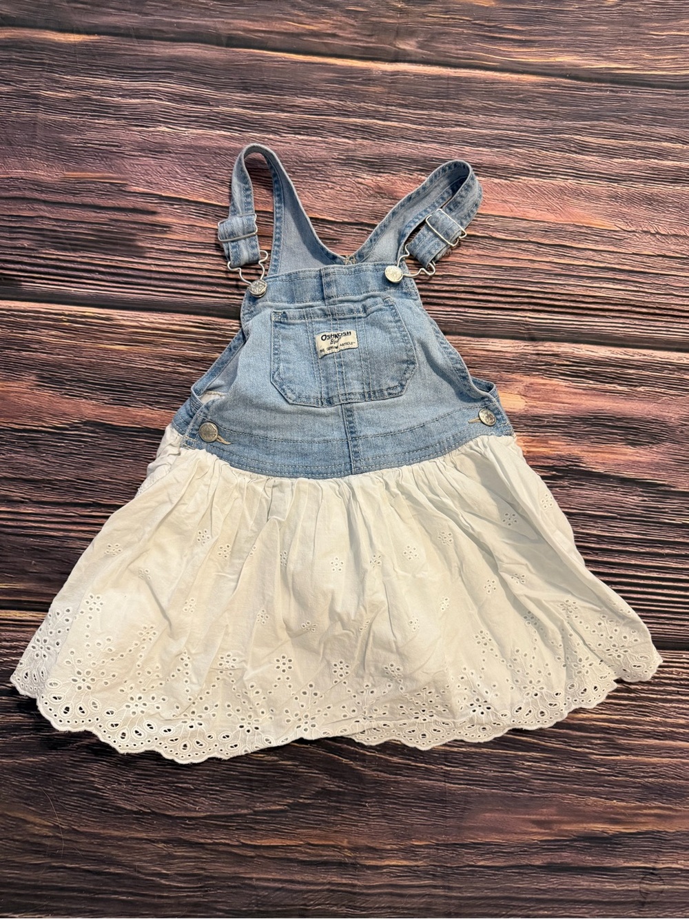 Girls Denim Eyelet Dress Size 4T